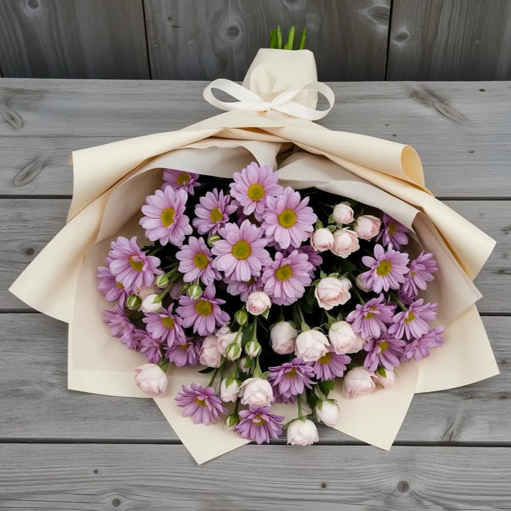 Букет цветов из: Розы и Хризантемы в Новосокольниках