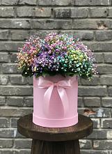 Цветочная композиция из Гипсофила и Розы в шляпной коробке #REPLACE_PRED# Новосокольниках