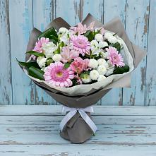 Букет цветов из:  Герберы, Альстромерии и Хризантемы #REPLACE_PRED# Новосокольниках