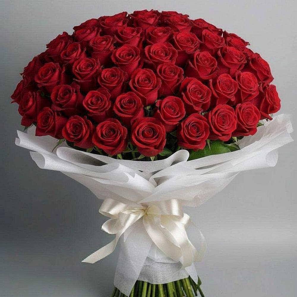 Букет 101 Красная роза Блэк Мэджик в Новосокольниках