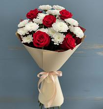 Букет цветов из:  Розы и Хризантемы в Новосокольниках