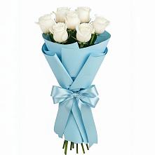 Букет 7 белых роз Проуд в Новосокольниках