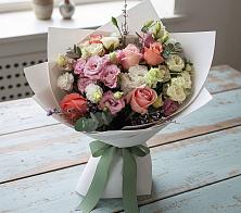 Букет цветов из:  Розы, Лизиантусы и Гвоздики #REPLACE_PRED# Новосокольниках