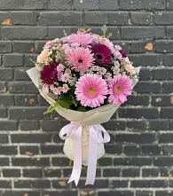 Букет цветов из:  Герберы и Хризантемы #REPLACE_PRED# Новосокольниках