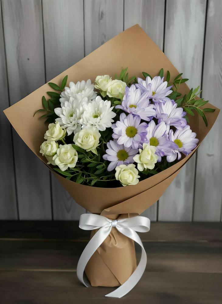 Букет цветов из: Хризантемы и Розы в Новосокольниках