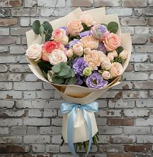 Букет цветов из:  Розы, Лизиантусы и Гвоздики #REPLACE_PRED# Новосокольниках